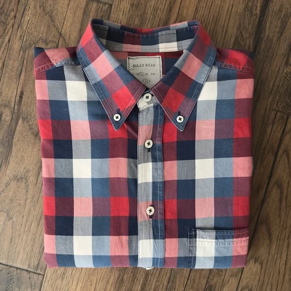 Billy Reid Buffalo Check Oxford Shirt Made in Italy - Picture 10 of 13